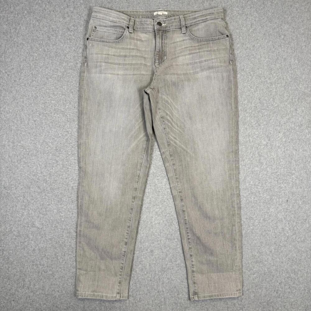 Eileen Fisher Womens Size 12 Plus Organic Cotton Curvy Fit Relaxed Fit Jeans USA